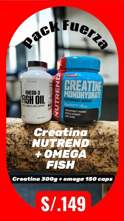 PACK FUERZA!! Creatina NUTREND 300G +Omega Fish Oil 150 Tabletas!!